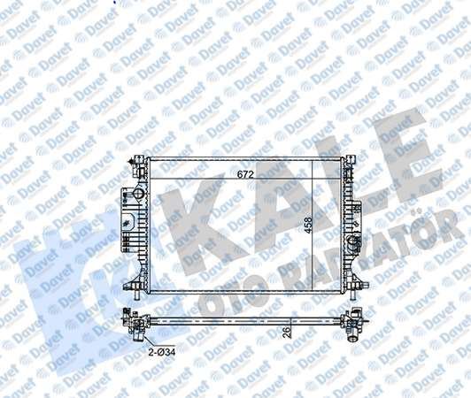 KALE 354265 Radyator Ford Grand C Max 11> Focus Iii 11> Kuga Ii 14> (At Mt) [26mm] 1.5 Ecoboost 2.0 Duratorq
